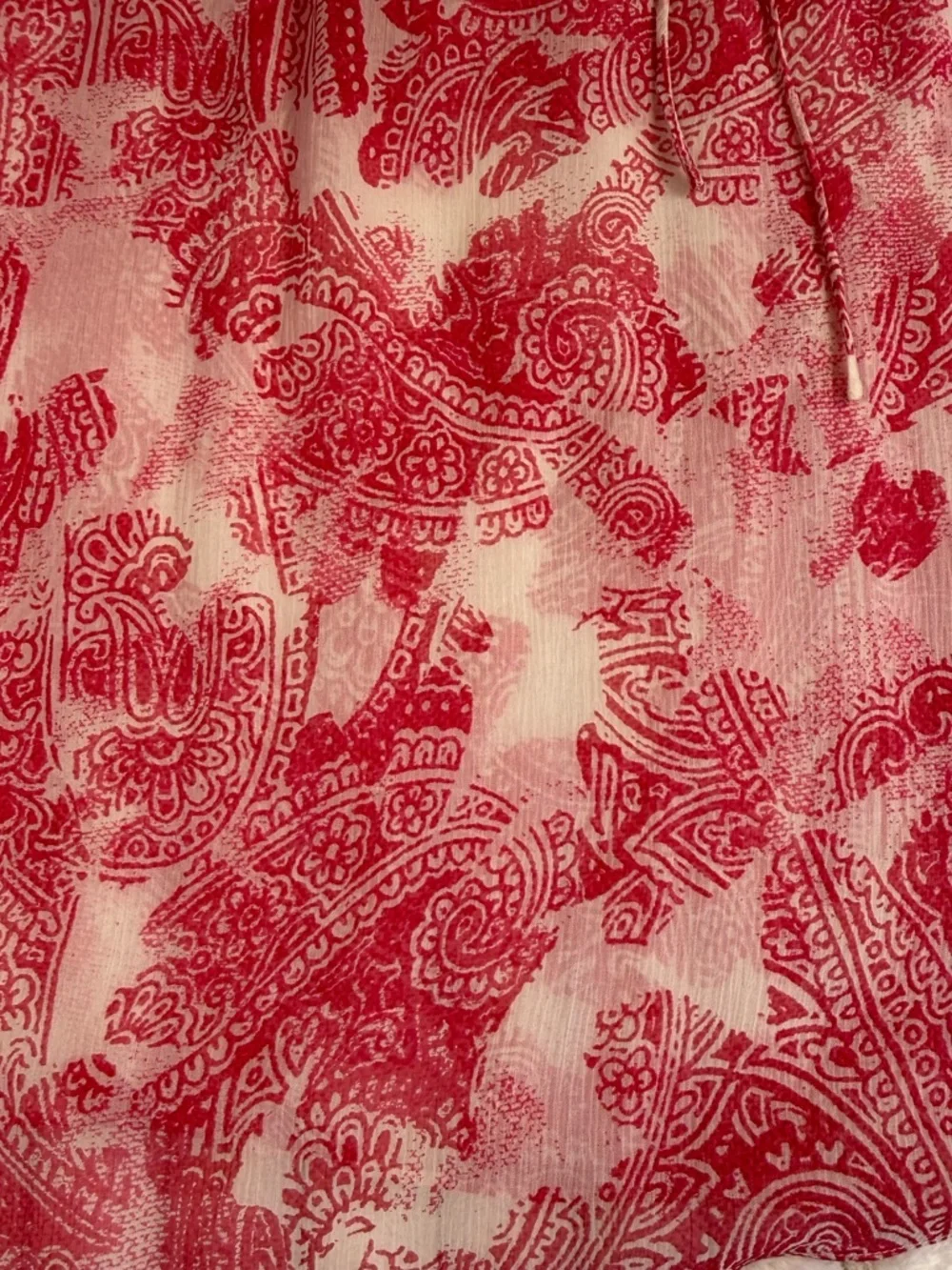 Banana Republic Pink Paisley 100% Silk Peasant Top M